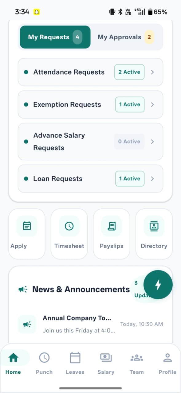 Employe Cycle Requests & Approvals